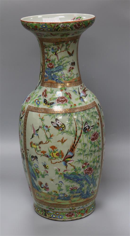 A large 19th century Chinese celadon ground vase